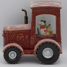 Load image into Gallery viewer, Snowman Tractor Snow Globe