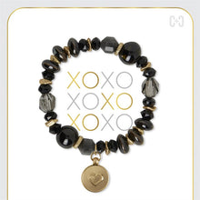 Load image into Gallery viewer, Hammered Heart Bead Bracelet