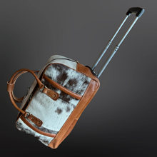 Load image into Gallery viewer, Western Cowhide Wheeled Duffel Bag Carry On