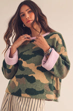 Load image into Gallery viewer, Pretty In Pink Camo Sweater