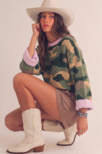 Load image into Gallery viewer, Pretty In Pink Camo Sweater