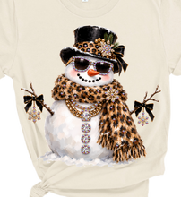 Load image into Gallery viewer, Snowman Glam Rhinestone Christmas Long Sleeved Tee