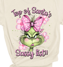 Load image into Gallery viewer, Top of Santa's Sassy List Rhinestone Sweatshirt
