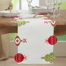 Load image into Gallery viewer, White Embroidered Ornaments Runner