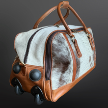 Load image into Gallery viewer, Western Cowhide Wheeled Duffel Bag Carry On