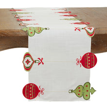 Load image into Gallery viewer, White Embroidered Ornaments Runner