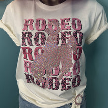 Load image into Gallery viewer, Tee Tie Round Gold Pink Rhinestones