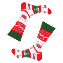Load image into Gallery viewer, Snow is Falling And Bourbon Is Calling Red/Green/White Socks