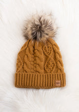 Load image into Gallery viewer, Camel Cable Knit Hat
