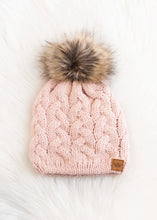 Load image into Gallery viewer, Blush Braided Knit Hat
