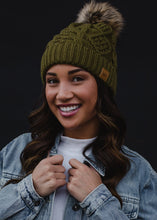 Load image into Gallery viewer, Olive Cable Knit Hat
