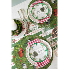Load image into Gallery viewer, Paper Green & Red Awning Table Runner