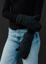 Load image into Gallery viewer, Charcoal Cable Knit Mitten&#39;s

