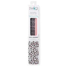 Load image into Gallery viewer, Leopard & Blush Reusable Straws