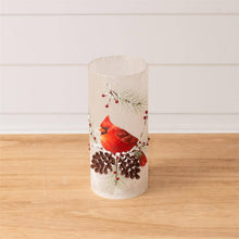 Load image into Gallery viewer, Frosted Cardinal Glass Luminary
