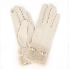 Load image into Gallery viewer, Faux Suede Touchscreen Gloves with Buckle