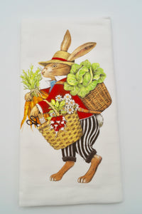 Rabbit with Vegetables Flour Sack Towel