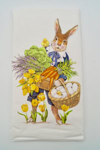 Lavender Rabbit Flour Sack Towel