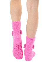 Load image into Gallery viewer, Fuzzy Flamingo Socks/Slippers
