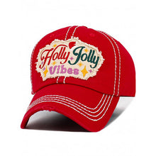 Load image into Gallery viewer, Holly Jolly Vibes Vintage Ballcap
