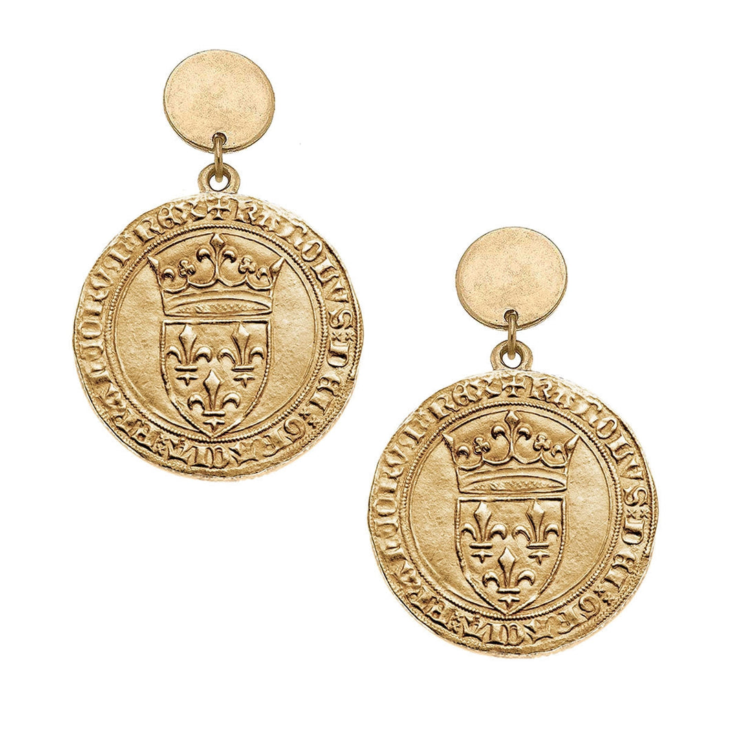 French Coin Earrings
