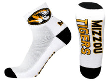 Load image into Gallery viewer, Missouri Tigers White Quarter Mens Socks
