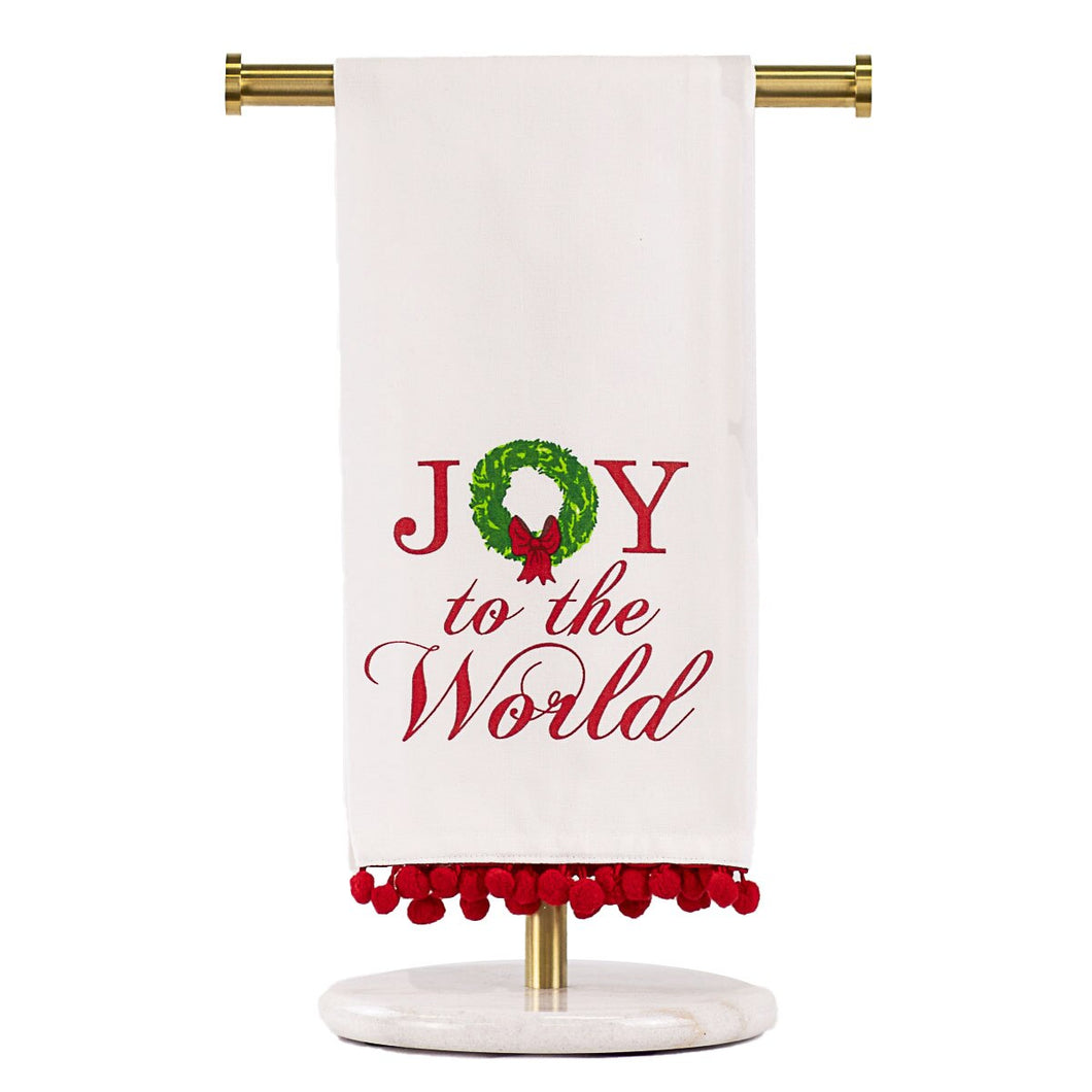 Joy Wreath Pom pom Towel