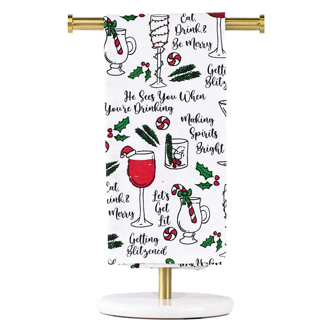 Be Merry Cocktails Towel
