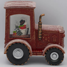 Load image into Gallery viewer, Snowman Tractor Snow Globe
