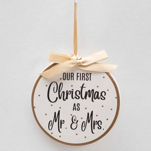 Mr & Mrs First Christmas Ornament