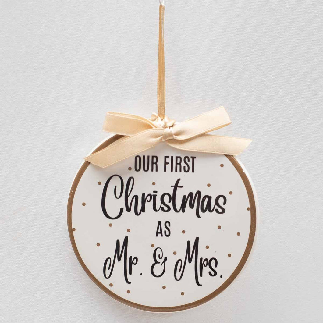 Mr & Mrs First Christmas Ornament