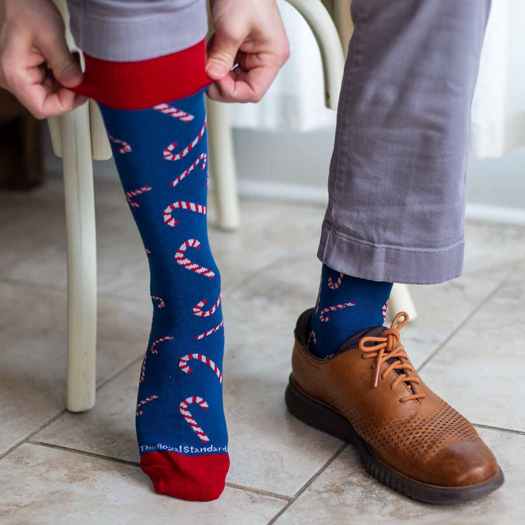 Candy Cane Mens Socks