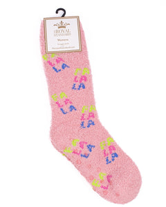 Fuzzy FaLaLa Socks
