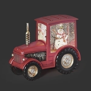 Snowman Tractor Snow Globe