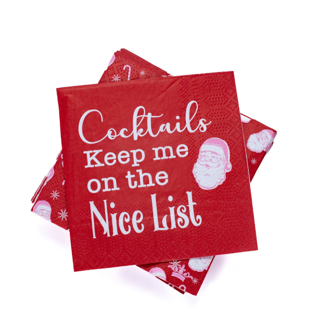On The Nice Lisr Cocktail Napkins