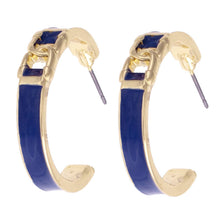 Load image into Gallery viewer, Lyra Horsebit Earrings Navy
