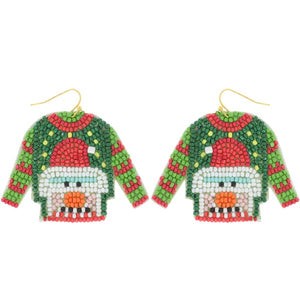 Snowman Ugly Sweater Earrings