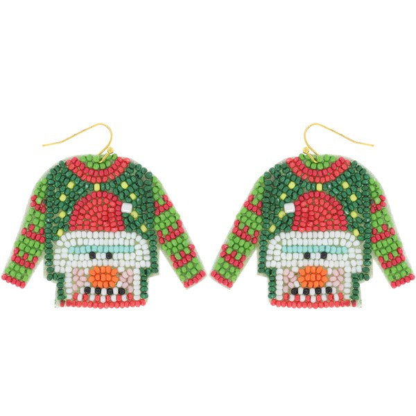 Snowman Ugly Sweater Earrings