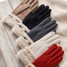 Load image into Gallery viewer, Faux Suede Touchscreen Gloves with Buckle
