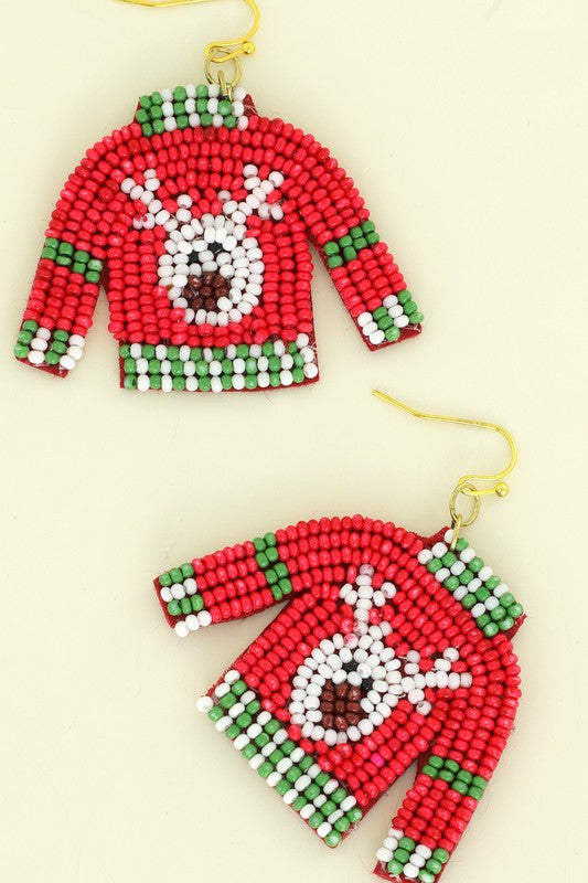 Ugly Sweater Rudolph Earrings