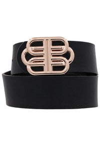 Layered Buckle Belt Black