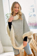 Load image into Gallery viewer, Houndstooth Faux Fur Wrap
