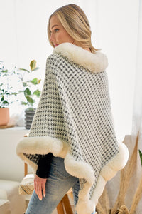 Houndstooth Faux Fur Wrap