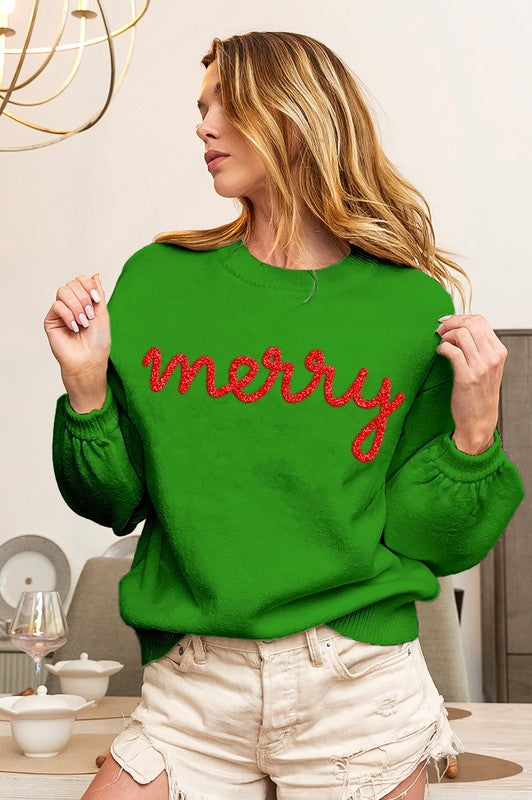 Christmas Green Merry Sweater