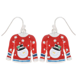 Snowman Ugly Sweater Earrings