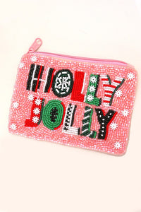 Christmas Beaded Pouch