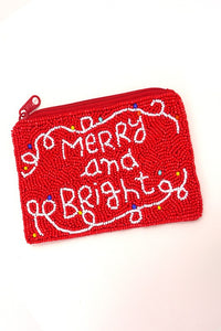 Christmas Beaded Pouch