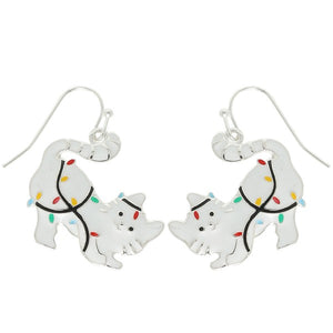 Kitty Christmas earrings