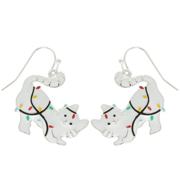 Kitty Christmas earrings