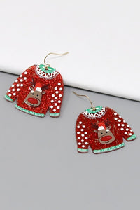 Ugly Sweater Reindeer Earrings